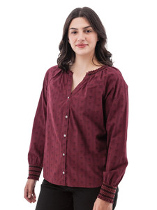 Fleur de Lis Smocked Cuff Top studio alt 1