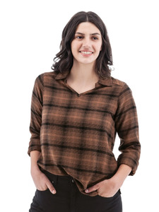 Eve Plaid Popover Top studio