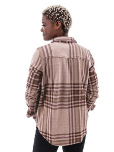 Luscious Plaid Boyfriend Shirt studio back