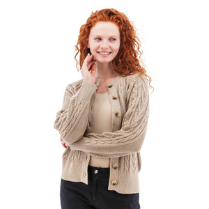 Cascade Cable Knit Raglan Cardigan studio