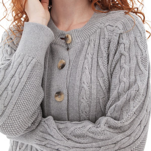 Cascade Cable Knit Raglan Cardigan studio alt 2