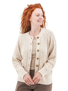 Cascade Cable Knit Raglan Cardigan studio