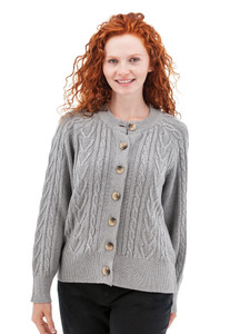 Cascade Cable Knit Raglan Cardigan studio