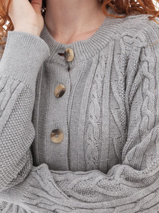 Cascade Cable Knit Raglan Cardigan studio alt 2