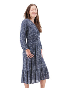 Autumn Floral Smocked Midi Dress studio alt 1