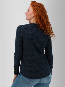 Tia Waffle Knit Floral Top studio back