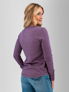 Tia Waffle Knit Floral Top studio back