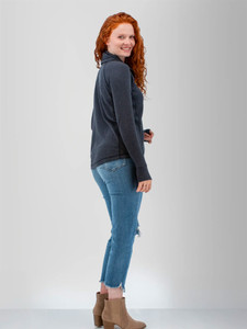 Cyndi Waffle Knit Cowl Neck studio back