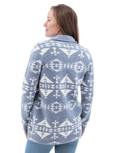 Willa Southwestern Shawl Collar Cardigan studio back