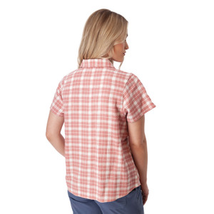 Jacey Spread Collar Top Rose Red Plaid back
