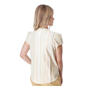 Pippin Pintuck Top Peach Dobby Stripe back