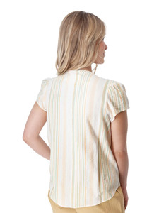 Pippin Pintuck Top Peach Dobby Stripe back