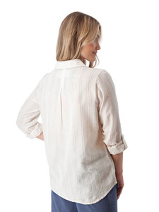 Plumas Y-Neck Shirt Ceramic Multi Color Stripe back