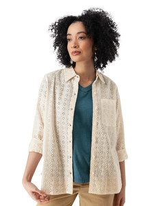 Jaylin Eyelet Long Sleeve Antique White