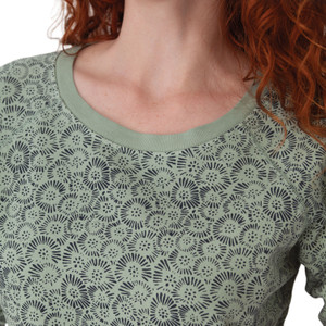 Inola Raglan Sleeve Printed Sweatshirt Jadeite Green front detail