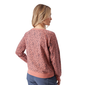 Inola Raglan Sleeve Printed Sweatshirt Rose Red back