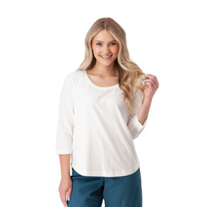 Magnolia Solid 3/4 Sleeve Top White alt 1