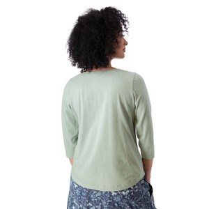 Magnolia Solid 3/4 Sleeve Top Jadeite Green back