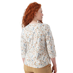 Magnolia 3/4 Sleeve Patterned Top Jadeite All Over Print back