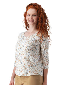 Magnolia 3/4 Sleeve Patterned Top Jadeite All Over Print alt 1