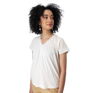 Ansley Eyelet Top White
