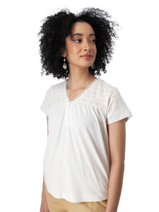 Ansley Eyelet Top White