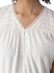 Ansley Eyelet Top White front detail