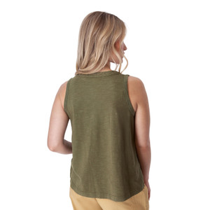 Finley V-Neck Tank Top Four Leaf Clover Green back