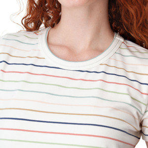 Basis Organic Cotton Patterned T-Shirt Multi Color Stripe detail