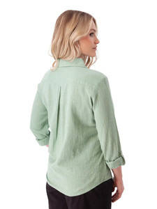Laken Popover Top Granite Green back