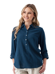 Laken Popover Top Gibralter Sea Blue