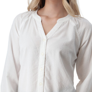 Caspian Seersucker Top White front detail