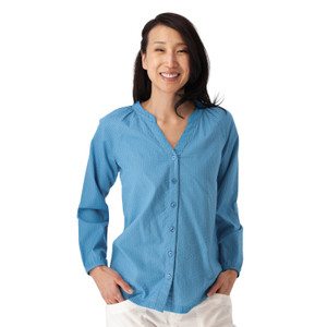 Caspian Seersucker Top Cindre Blue alt 1