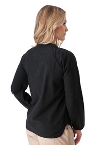 Caspian Seersucker Top Black back