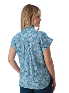 Beachcomber Patterned Button Front Short Sleeve Blue back