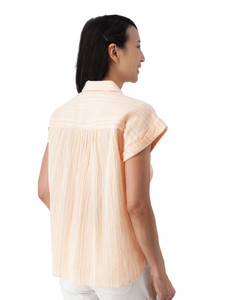 Beachcomber Patterned Button Front Short Sleeve Peach back