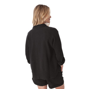 Kelford Full Button Raglan Long Sleeve Black back