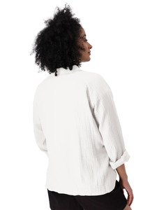 Kelford Full Button Raglan Long Sleeve White back