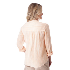 Beachcomber Patterned Long Sleeve Popover Peach back