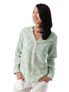 Beachcomber Patterned Long Sleeve Popover Green alt 1