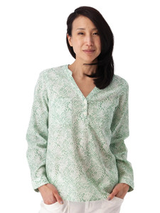 Beachcomber Patterned Long Sleeve Popover Green