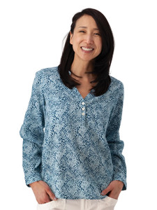 Beachcomber Patterned Long Sleeve Popover Blue alt 1