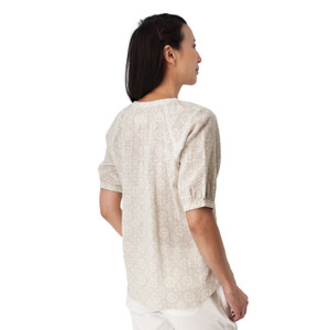 Cassia Elbow Sleeve Print Top Moonstruck Gray back