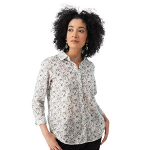 Splendor Floral Long Sleeve Top Black