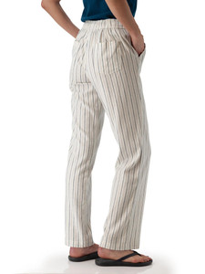 Breezy Striped Pull On Pant White back