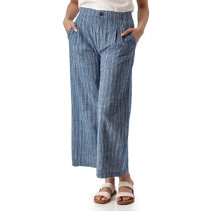 Leni Striped High Rise Wide Leg Ankle Pant Gibraltar Sea Blue