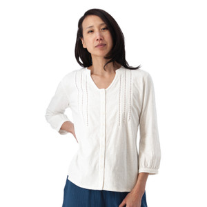 Simone 3/4 Sleeve Top White
