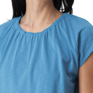 Isla Raglan Sleeve Top Cinder Blue front detail
