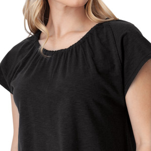 Isla Raglan Sleeve Top Black front detail