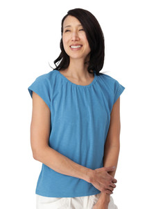 Isla Raglan Sleeve Top Cinder Blue